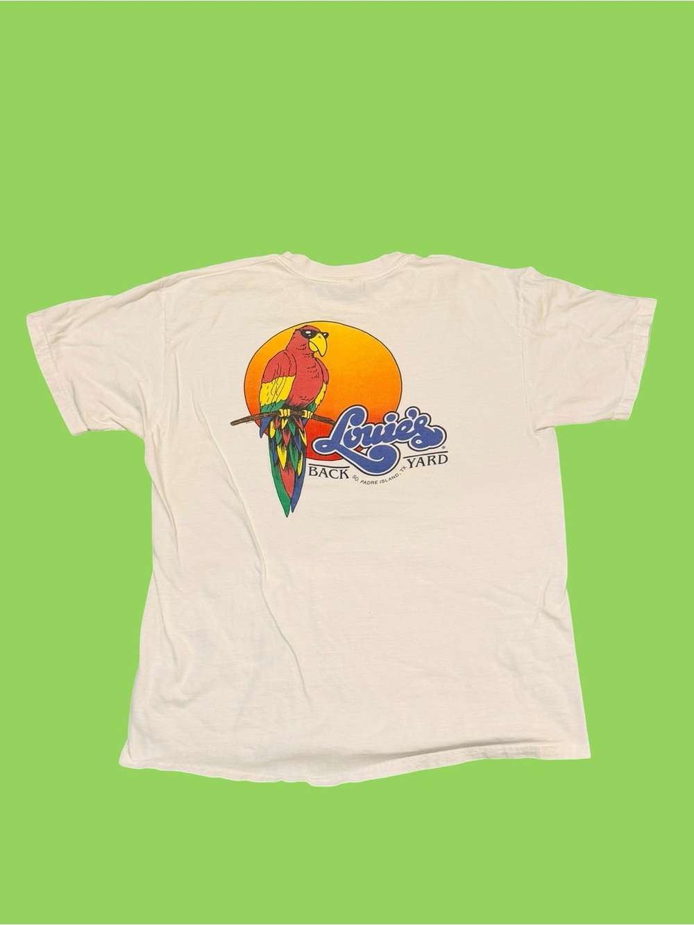 Vintage 1999 Louie’s Backyard South Padre Island T Shirt L Hanes Beefy Parrot